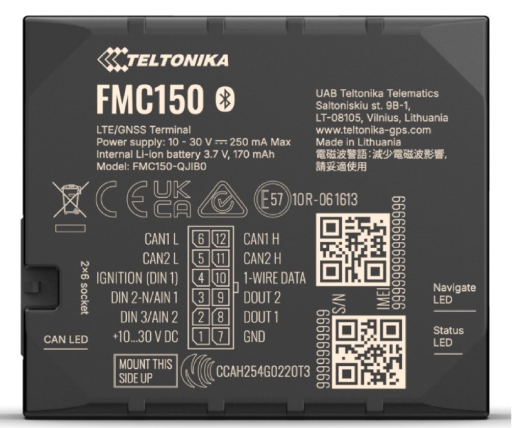 Lokalizator GPS do auta Teltonika FMC150 4G/LTE Bateria Bluetooth CAN CANBUS