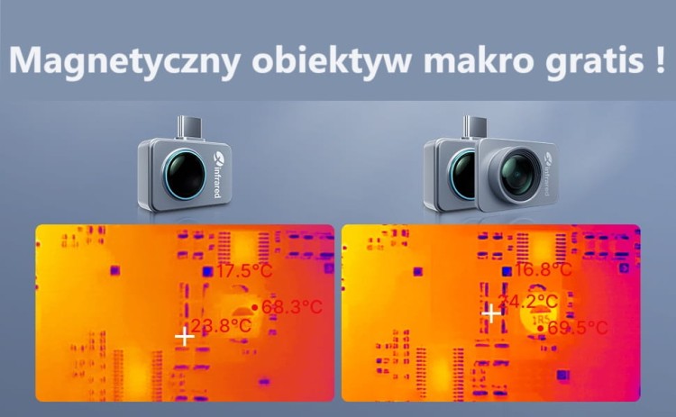 Mini Kamera Termowizyjna do telefonu InfiRay P2 PRO Aplikacja Android USB C