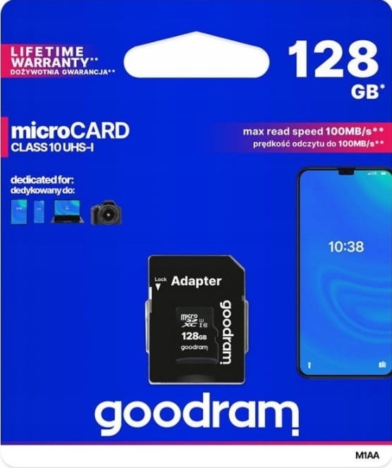 GOODRAM KARTA PAMIĘCI 128 GB MICRO SD XC CLASS 10
