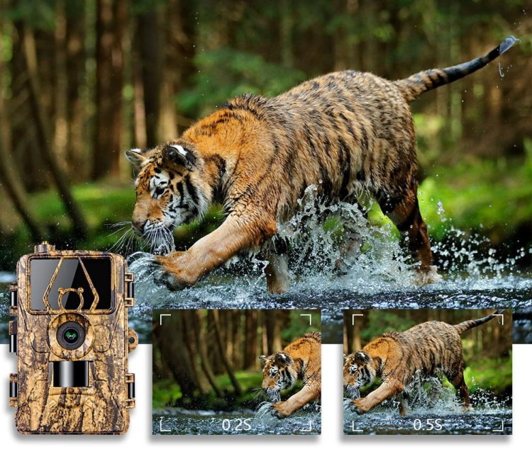 FOTOPUŁAPKA KAMERA LEŚNA MYŚLIWSKA 4G 8K POLSKIE MENU TRYB NOCNY APLIKACJA