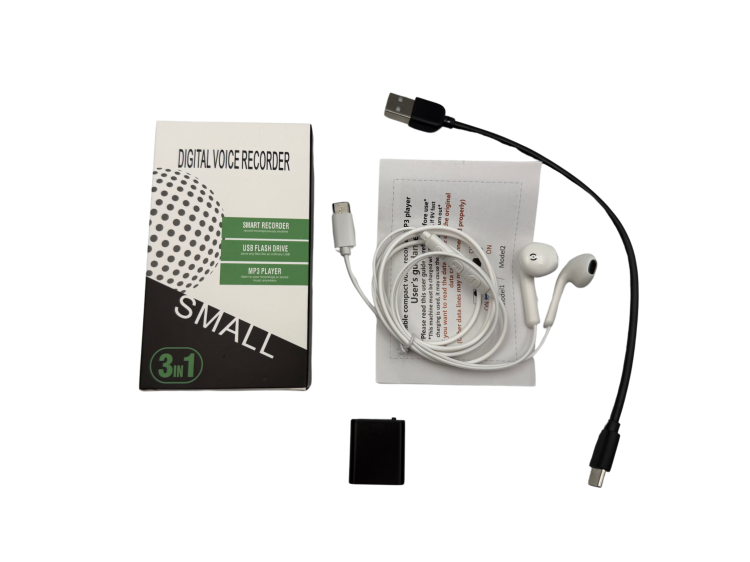 Najmniejszy nano dyktafon cyfrowy 8GB + słuchawki mini magnes