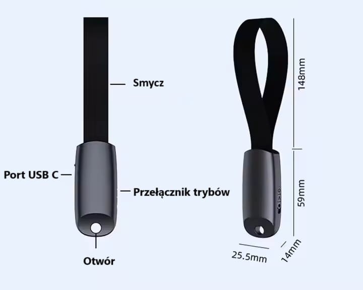 Mini dyktafon na zawieszce dyktafon 16GB smycz