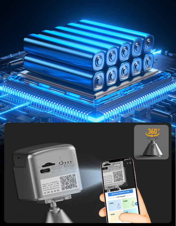 UKRYTA MINI KAMERA WIFI PODGLĄD NA ŻYWO DETEKCJA ALARMY DO 90 DNI PRACY