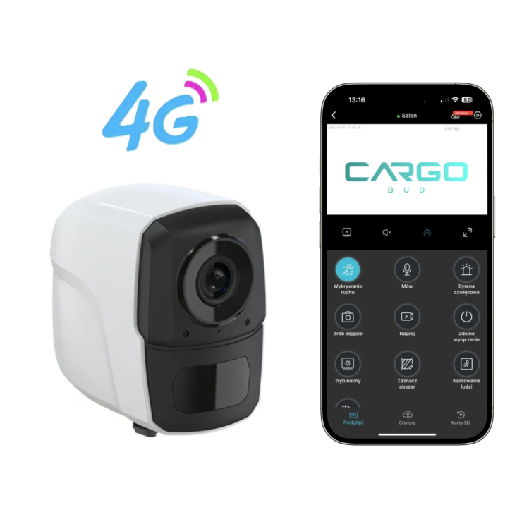 Bezprzewodowa kamera zewnętrzna 4G detekcja