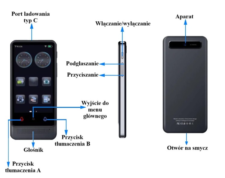 Translator tłumacz język polski Etui gratis działa bez Internetu offline wifi