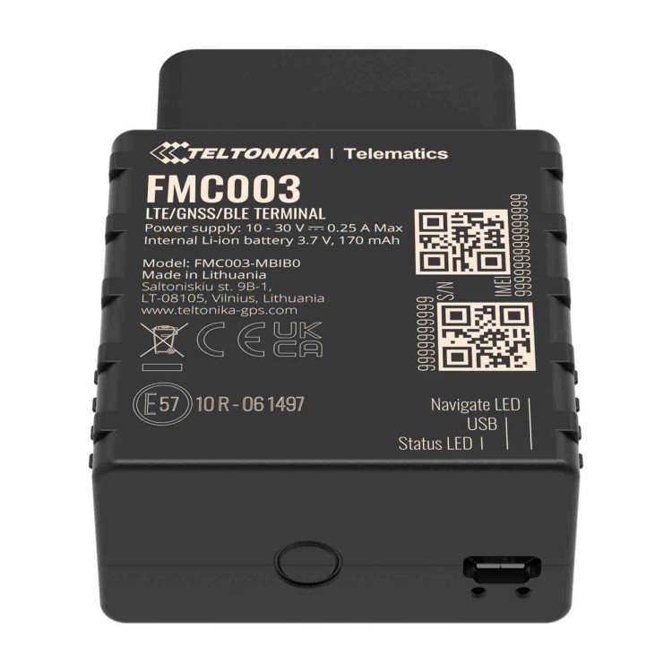 Lokalizator GPS Teltonika FMC003 4G LTE OBD do samochodu bateria wbudowana