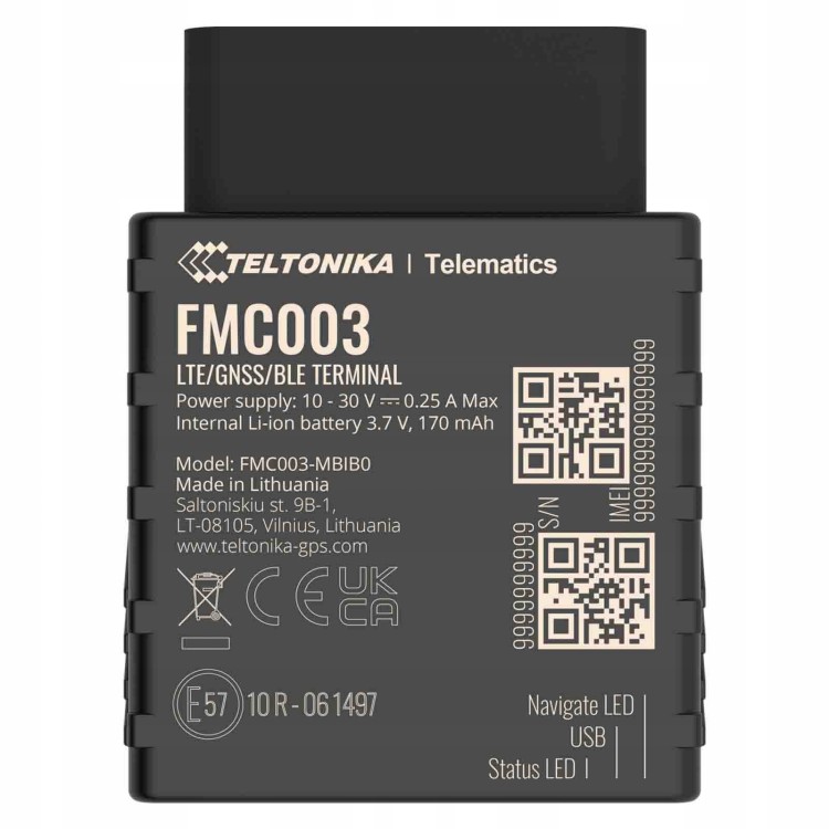 Lokalizator GPS Teltonika FMC003 4G LTE OBD do samochodu bateria wbudowana